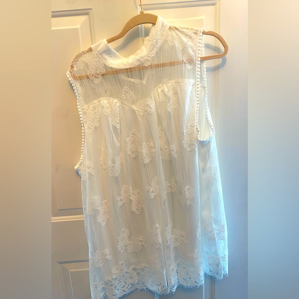White, plus size top